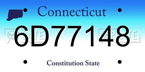 6D77148 Connecticut License Plate