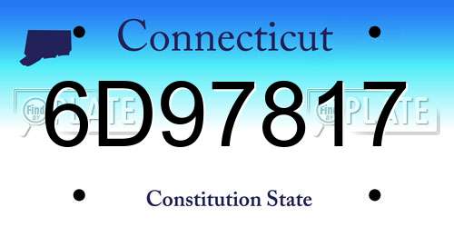 6D97817 Connecticut License Plate