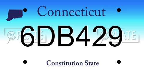 6DB429 Connecticut License Plate