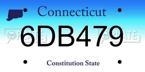 6DB479 Connecticut License Plate
