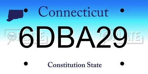 6DBA29 Connecticut License Plate