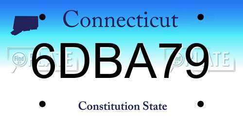 6DBA79 Connecticut License Plate