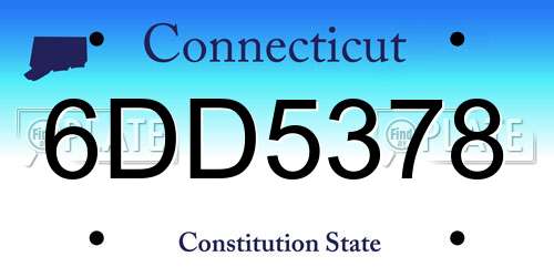 6DD5378 Connecticut License Plate