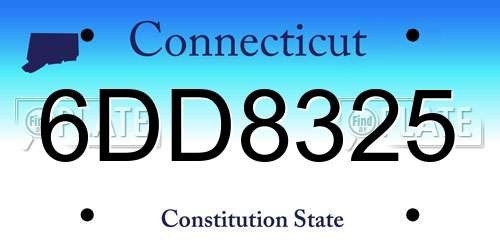 6DD8325 Connecticut License Plate