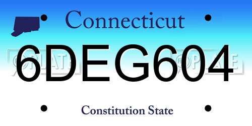 6DEG604 Connecticut License Plate