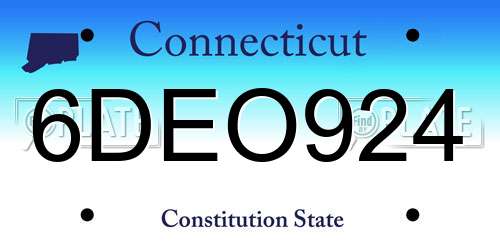6DEO924 Connecticut License Plate