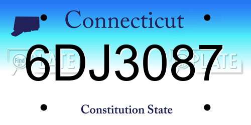 6DJ3087 Connecticut License Plate