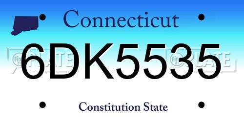 6DK5535 Connecticut License Plate