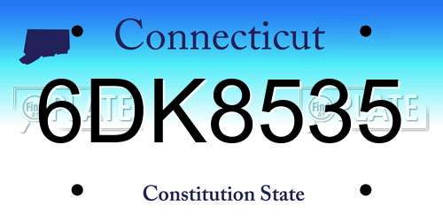 6DK8535 Connecticut License Plate