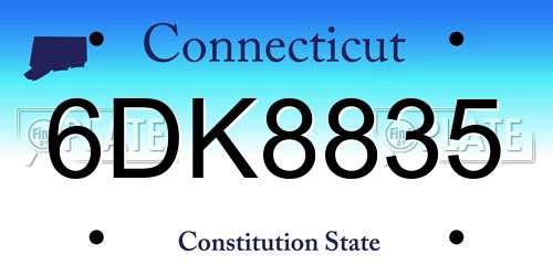 6DK8835 Connecticut License Plate