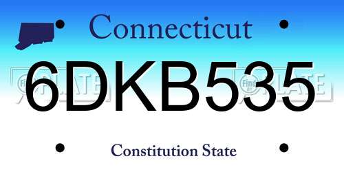 6DKB535 Connecticut License Plate