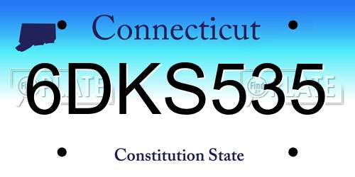 6DKS535 Connecticut License Plate