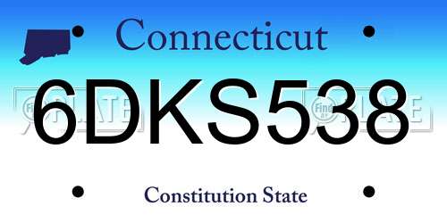 6DKS538 Connecticut License Plate