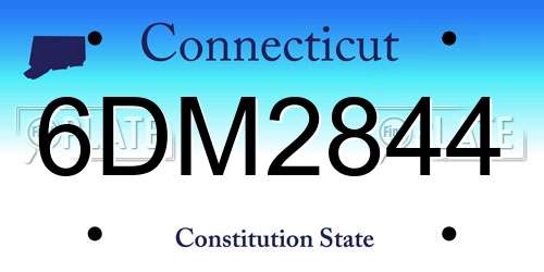 6DM2844 Connecticut License Plate