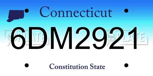 6DM2921 Connecticut License Plate