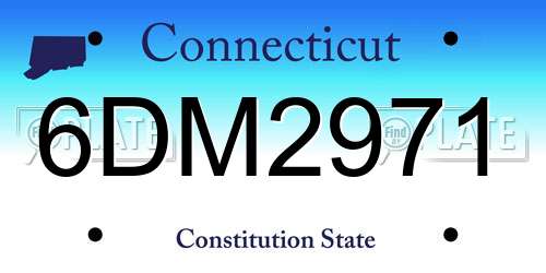 6DM2971 Connecticut License Plate
