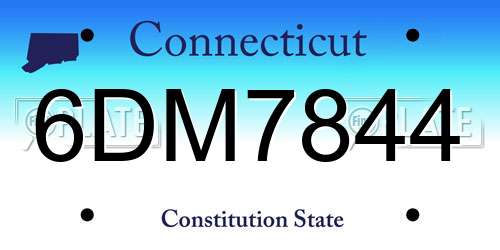 6DM7844 Connecticut License Plate