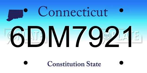 6DM7921 Connecticut License Plate