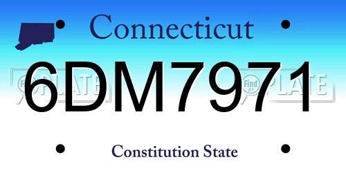 6DM7971 Connecticut License Plate