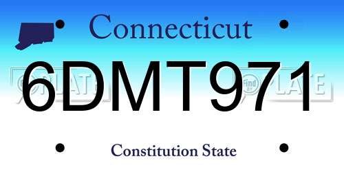 6DMT971 Connecticut License Plate