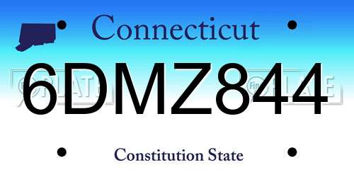 6DMZ844 Connecticut License Plate