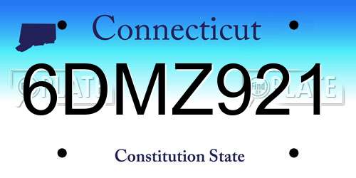 6DMZ921 Connecticut License Plate