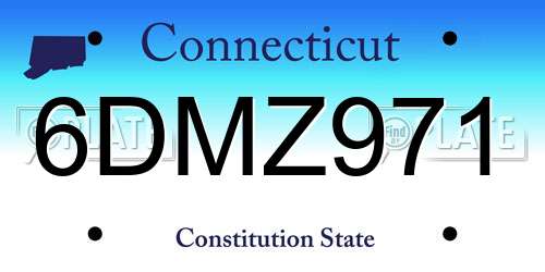 6DMZ971 Connecticut License Plate
