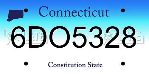 6DO5328 Connecticut License Plate