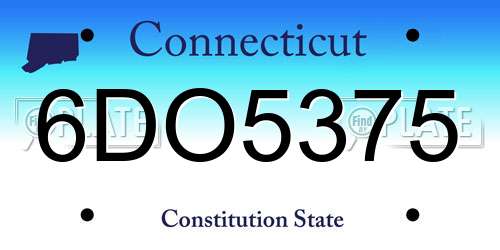 6DO5375 Connecticut License Plate