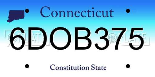 6DOB375 Connecticut License Plate