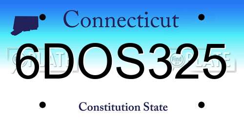 6DOS325 Connecticut License Plate