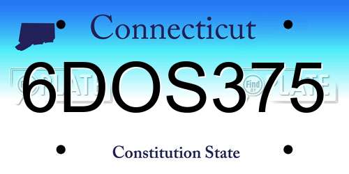 6DOS375 Connecticut License Plate
