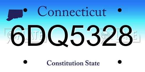 6DQ5328 Connecticut License Plate