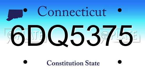 6DQ5375 Connecticut License Plate