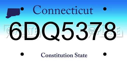 6DQ5378 Connecticut License Plate