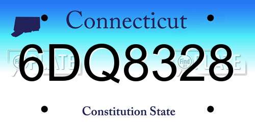 6DQ8328 Connecticut License Plate