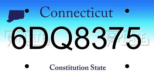6DQ8375 Connecticut License Plate