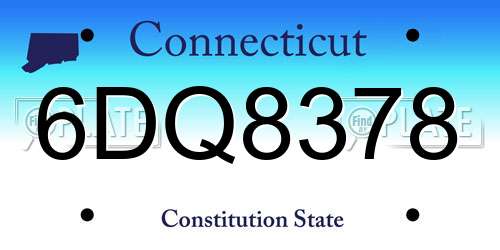 6DQ8378 Connecticut License Plate