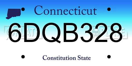 6DQB328 Connecticut License Plate