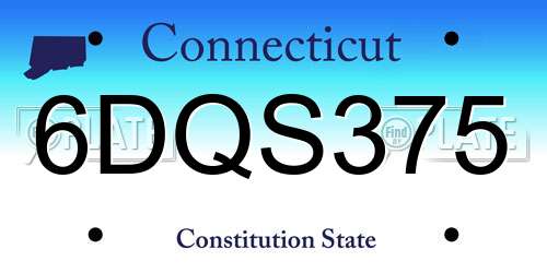 6DQS375 Connecticut License Plate