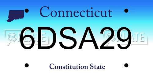 6DSA29 Connecticut License Plate