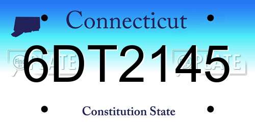 6DT2145 Connecticut License Plate