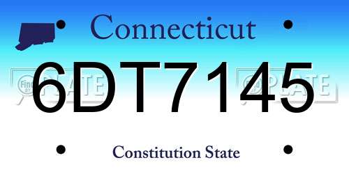 6DT7145 Connecticut License Plate