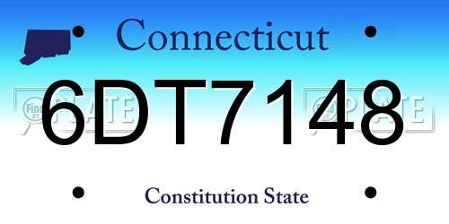 6DT7148 Connecticut License Plate