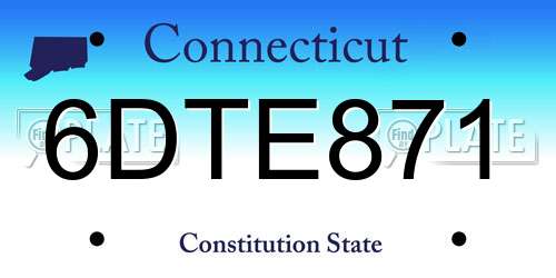 6DTE871 Connecticut License Plate