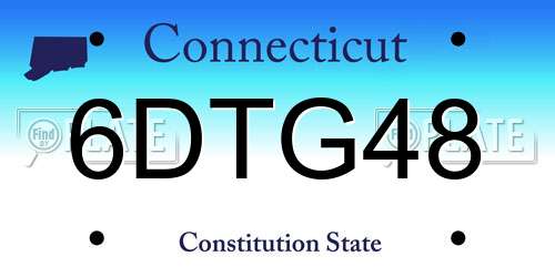 6DTG48 Connecticut License Plate