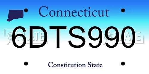 6DTS990 Connecticut License Plate