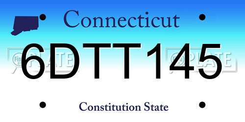 6DTT145 Connecticut License Plate