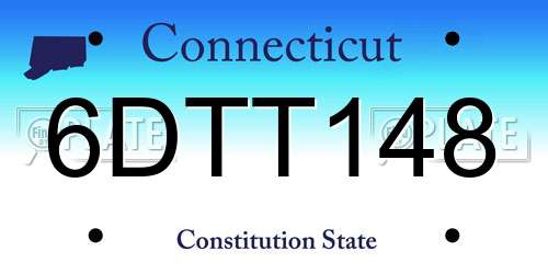 6DTT148 Connecticut License Plate
