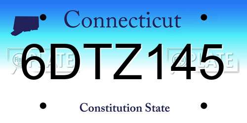 6DTZ145 Connecticut License Plate